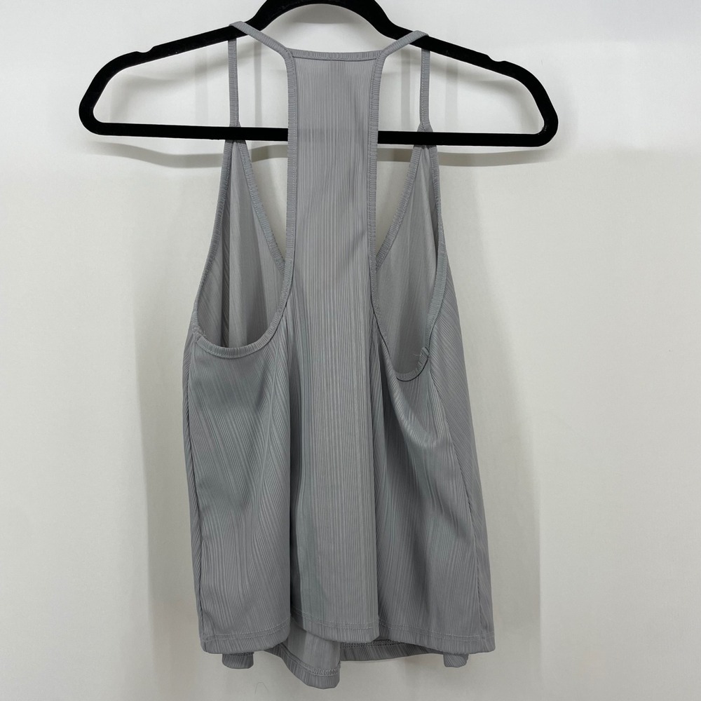 Intimately Free People Women Size XS Tank Top Grey Ribbed V-Neck Racerback - Picture 4 of 6